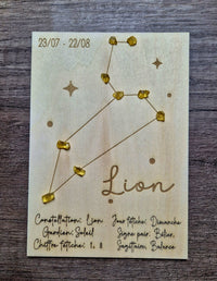 Tableau signe astrologique et pierres naturelles