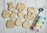 Lot de 10 figurines de Pâques à colorier et décorer