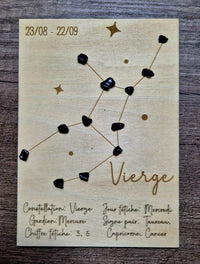 Tableau signe astrologique et pierres naturelles